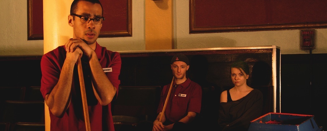 Peter Andersen, Alex Pollock and Brenna Fitzgerald in "The Flick." (Courtesy, Company One)
