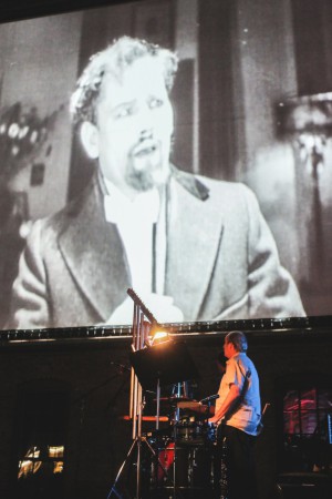 Alloy Orchestra playing the live soundtrack to "He Who Gets Slapped" at MASS MoCA last summer. (Courtesy)