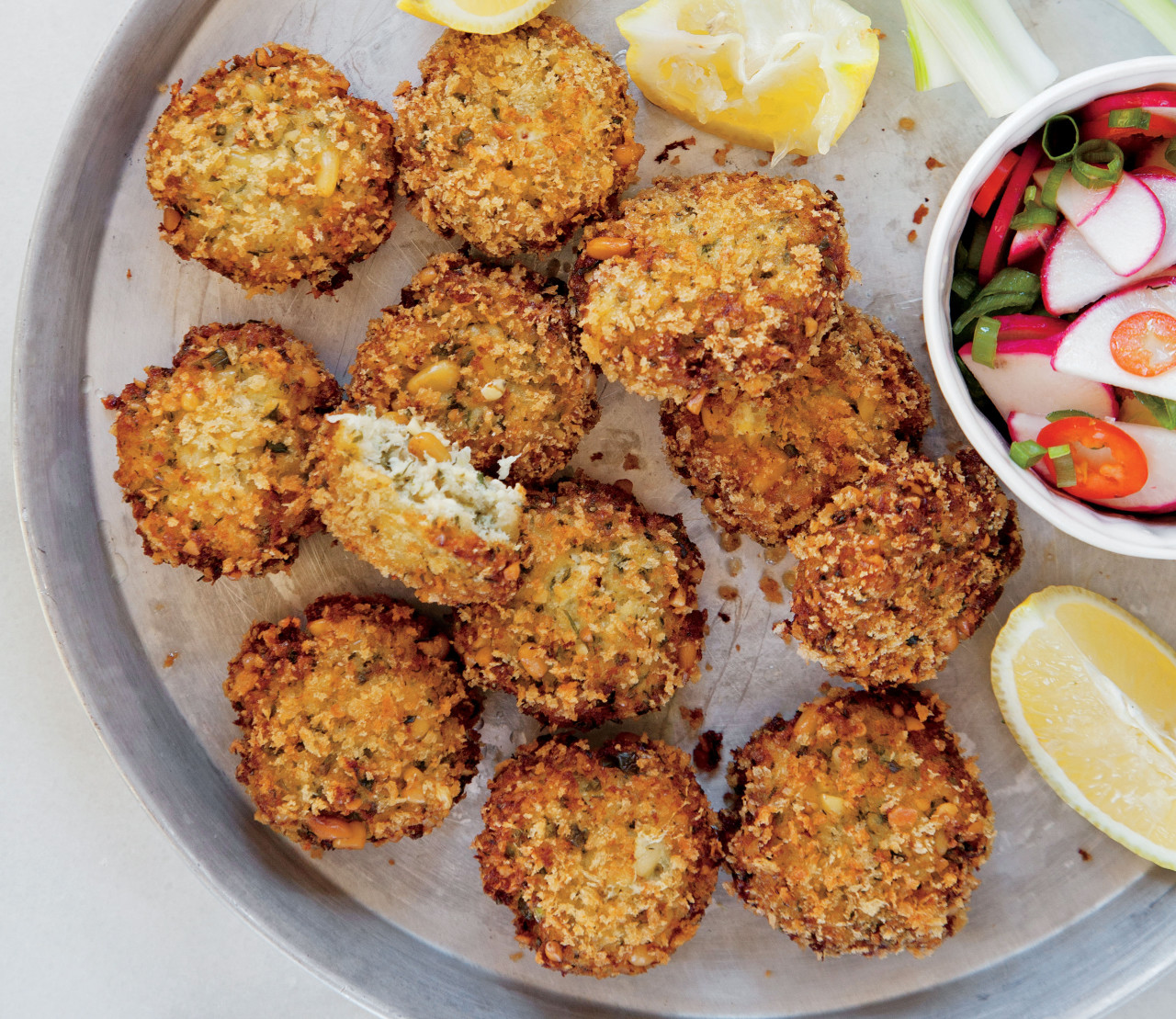 Crispy Fish Cakes with Pine Nuts and Fresh herbs. (Daniel Lailah)
