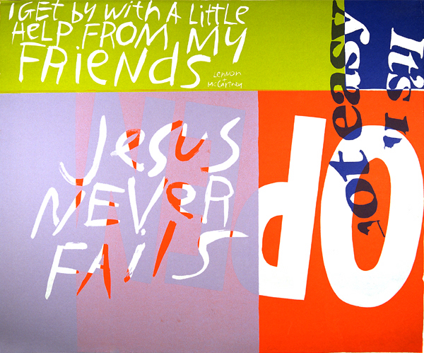 Corita Kent's print “Jesus Never Fails,” 1967. (Courtesy)