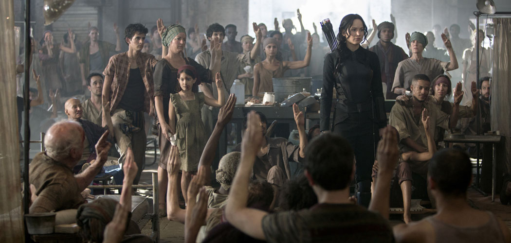 Jennifer Lawrence (in all black) stars as Katniss Everdeen in &quot;The Hunger Games: Mockingjay – Part 1.&quot; (Murray Close)