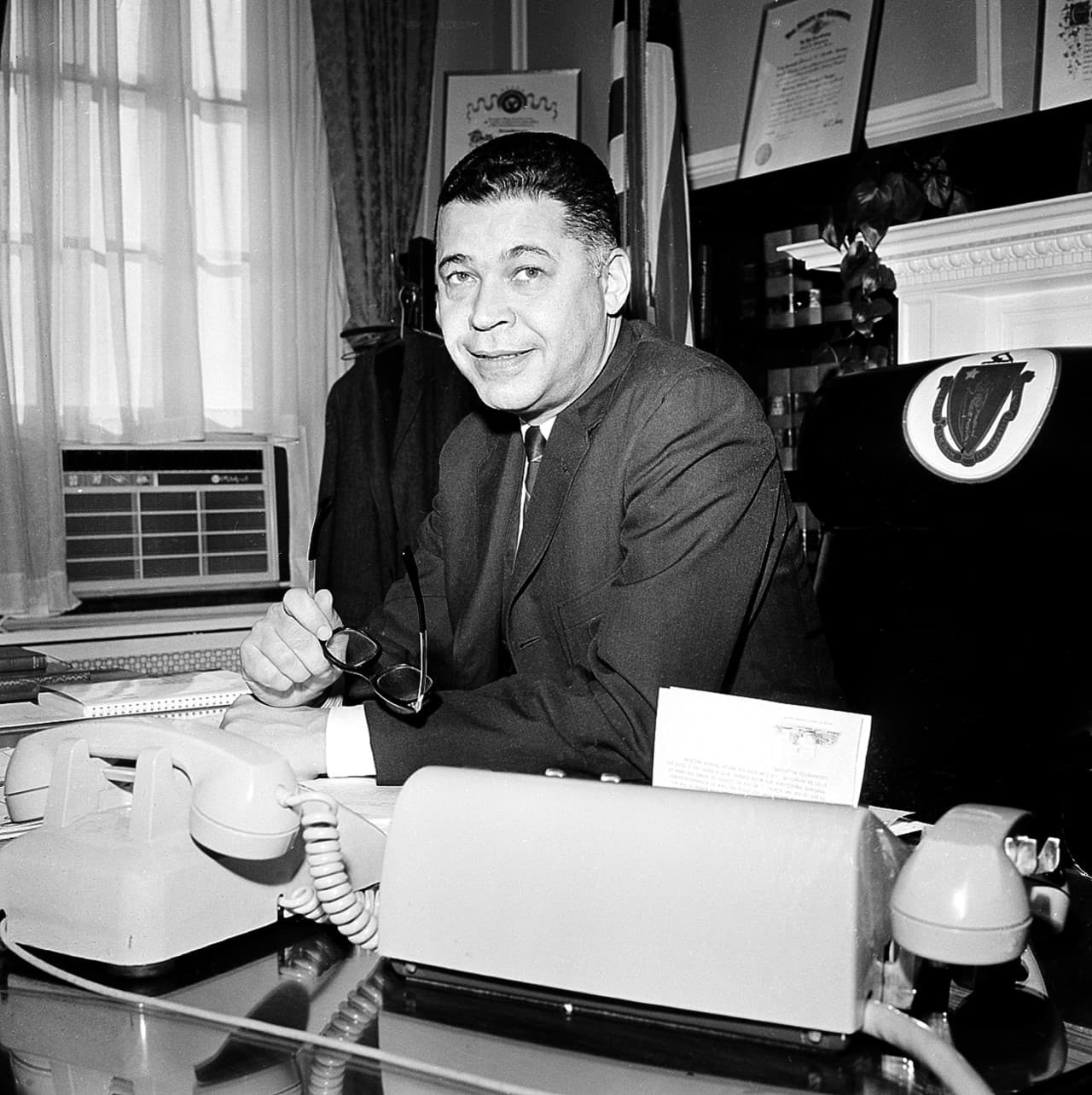 Edward Brooke, Massachusetts Attorney General, is shown at his office in Boston, Ma., on Jan. 22, 1964. (AP)
