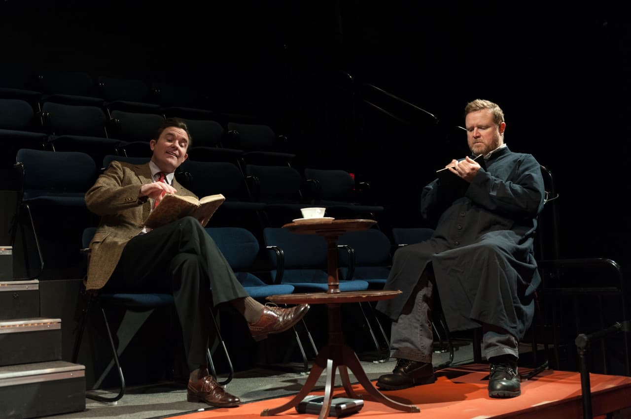 Eric Tucker and Edmund Lewis in "Bedlam's Saint Joan." (A.R. Sinclair Photography)