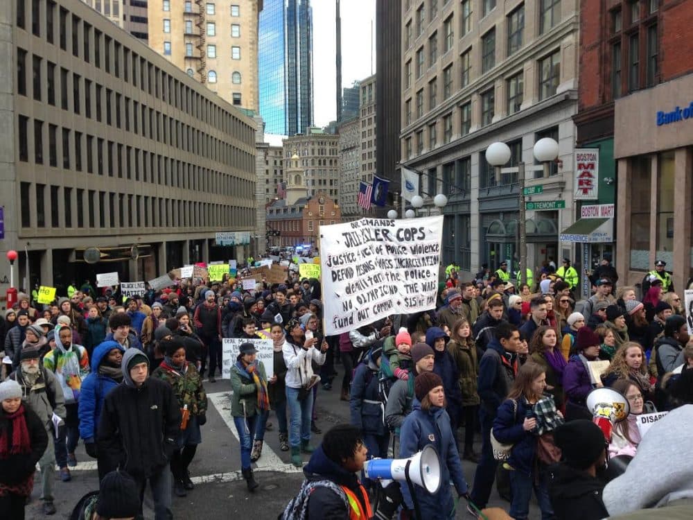 Hundreds Of Demonstrators March Through Boston On MLK Day | WBUR News