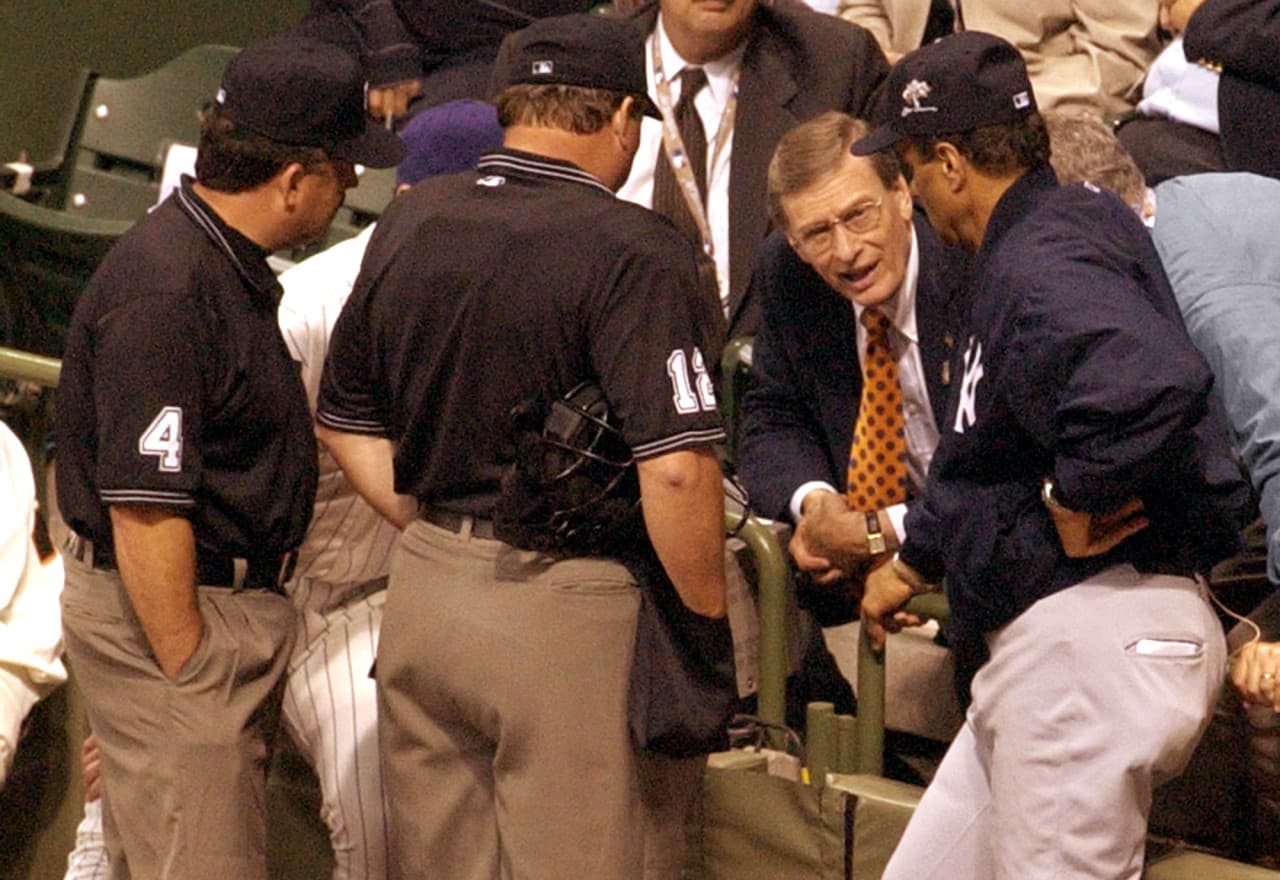 The 2002 All-Star Game was cancelled in the 11th inning, ending with a 7-7 tie.(AP Photo/Darren Hauck)
