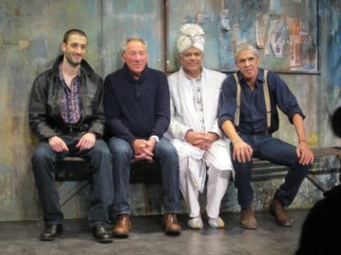 Israel Horovitz (second from left) and the French cast of "The Indian Wants the Bronx." (Gillian Horovitz)