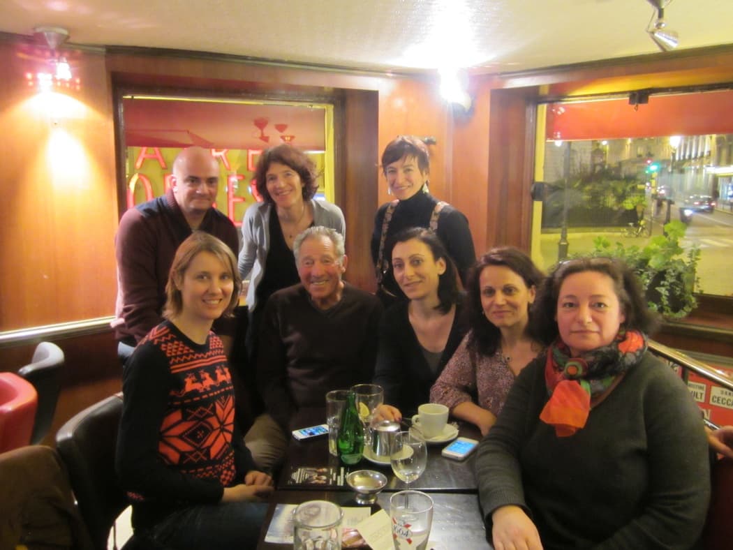 Israel Horovitz and the Paris cast of "L'Amour dans une Usine de Poissons "("North Shore Fish") (Gillian Horovitz).