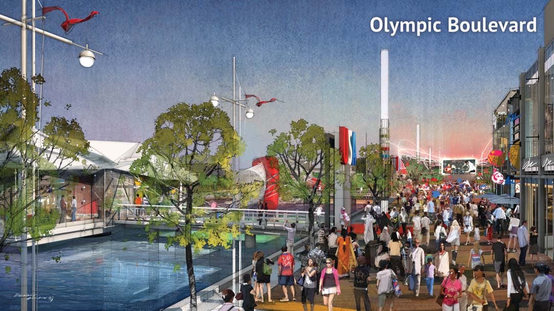 Under Boston 2024's current plan, part of Dorchester Avenue near the proposed Olympic stadium would be called Olympics Boulevard during the Games. (Boston 2024)