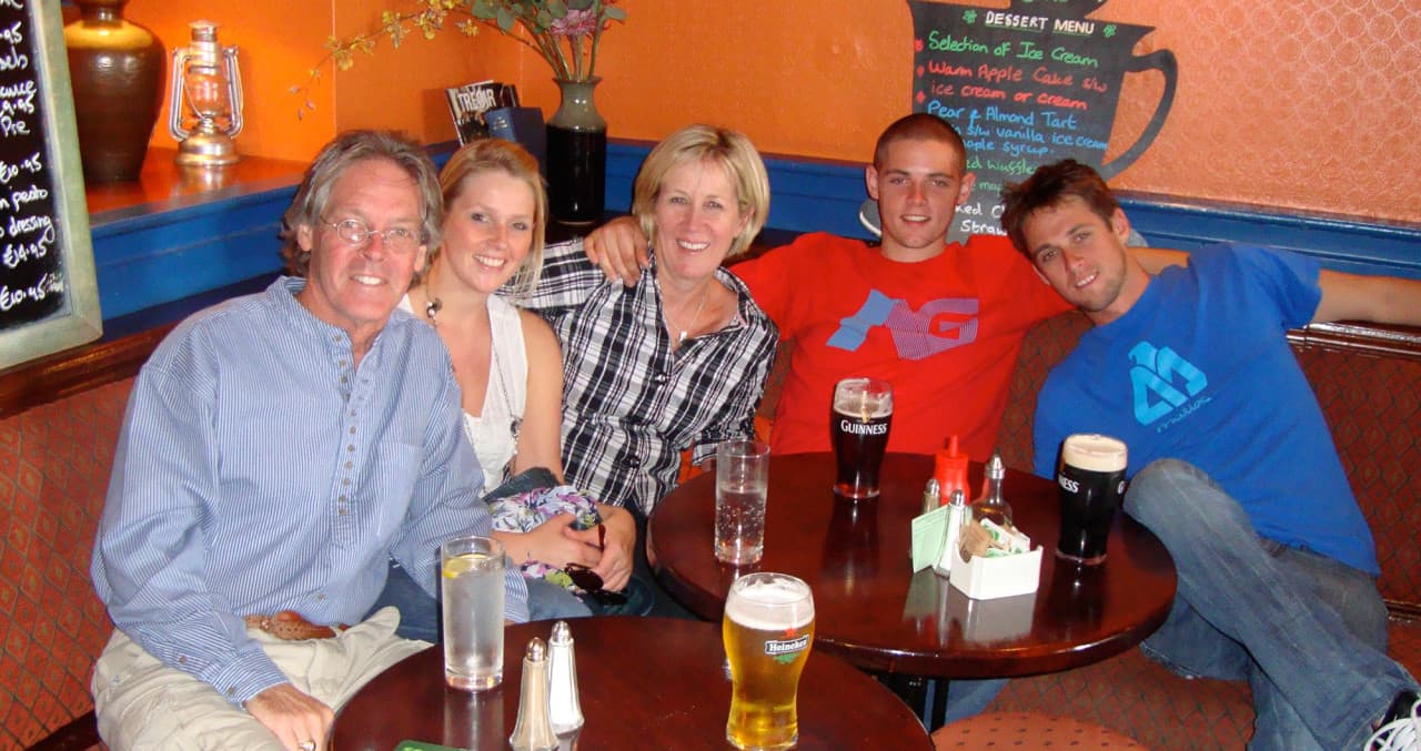Greg O'Brien with his daughter, Colleen; his wife, Mary Catherine; and his sons Conor and Brendan. (Courtesy Greg O'Brien)