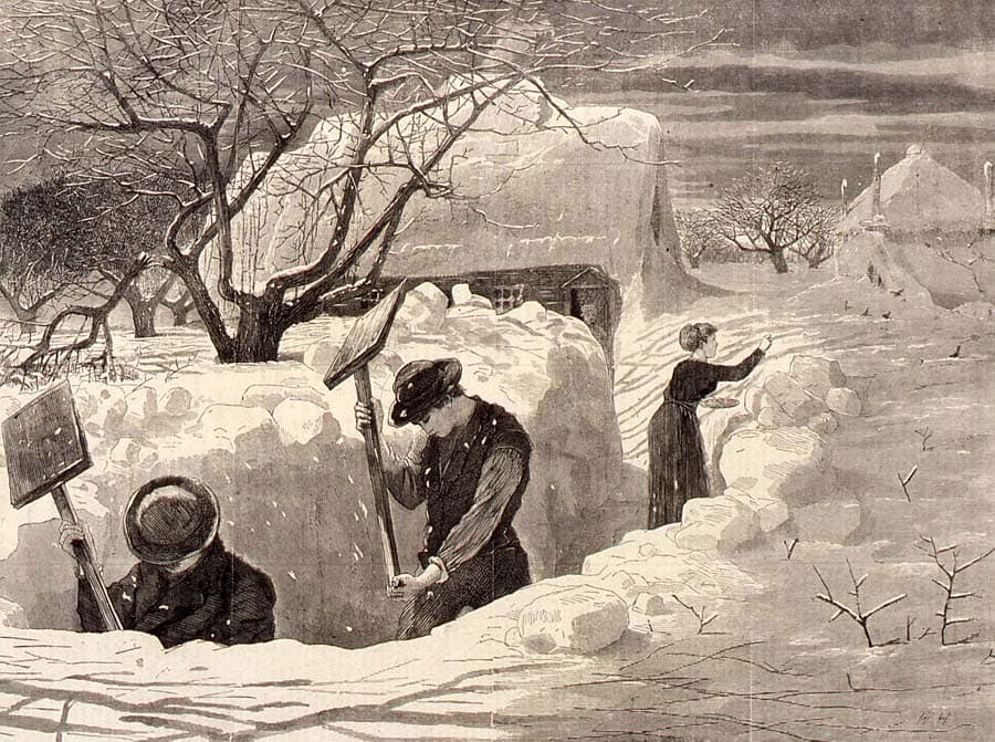 Winslow Homer, who was born in Boston and brought up in Cambridge, first made his name designing magazine illustrations in the 1860s and ‘70s—like his 1871 wood engraving "Winter-Morning—Shoveling Out” in the collection of the Addison Gallery of American Art.