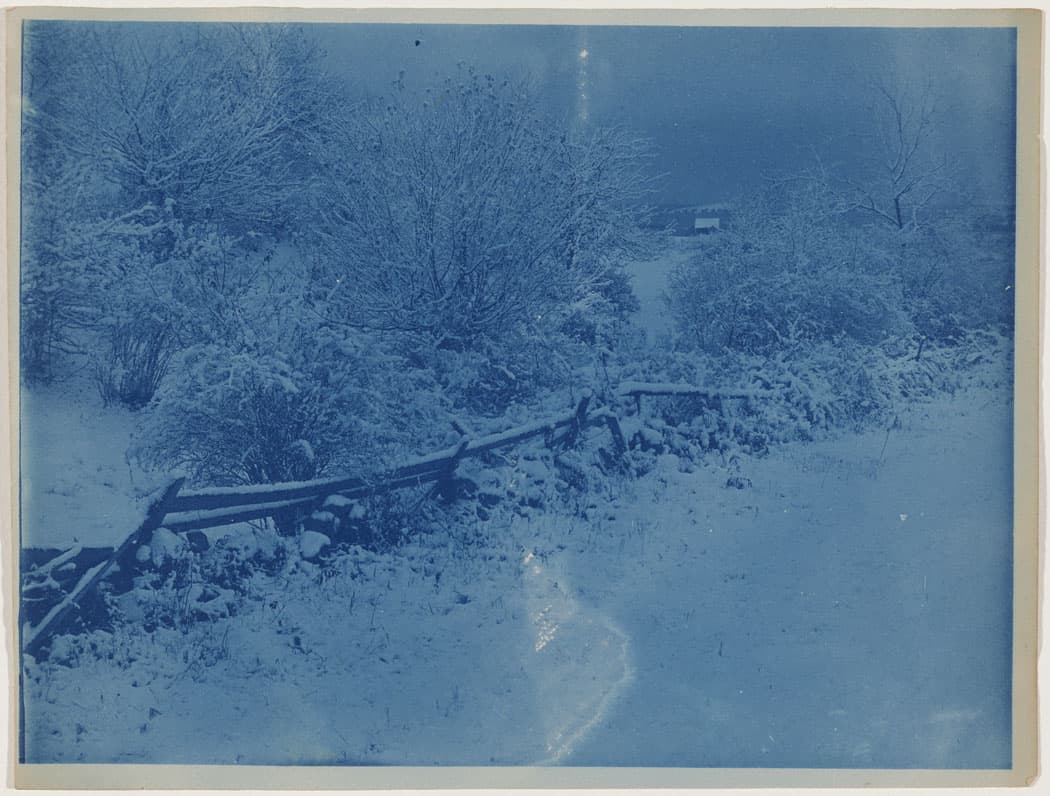 Arthur Wesley Dow was an Ipswich artist particularly inspired by the harmony he found in Japanese prints. You can feel some of that in "Field, Fence and Trees in Snow," a cyanotype photo from about 1900 in which medium’s blue tones give the scene a dramatic midnight mood. (Museum of Fine Arts, Boston)