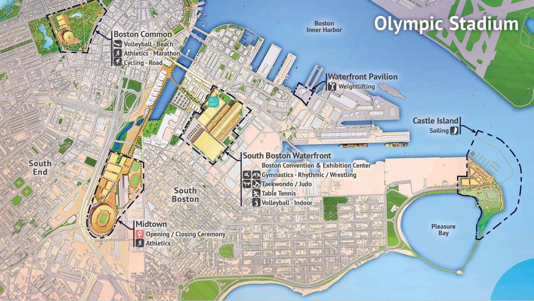 Olympic Stadium map (Boston 2024)