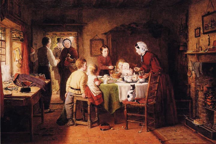 Frederick Daniel Hardy's "Baby's Birthday" (1867) shows a typical Victorian English family at home. (Wikimedia / Creative Commons)