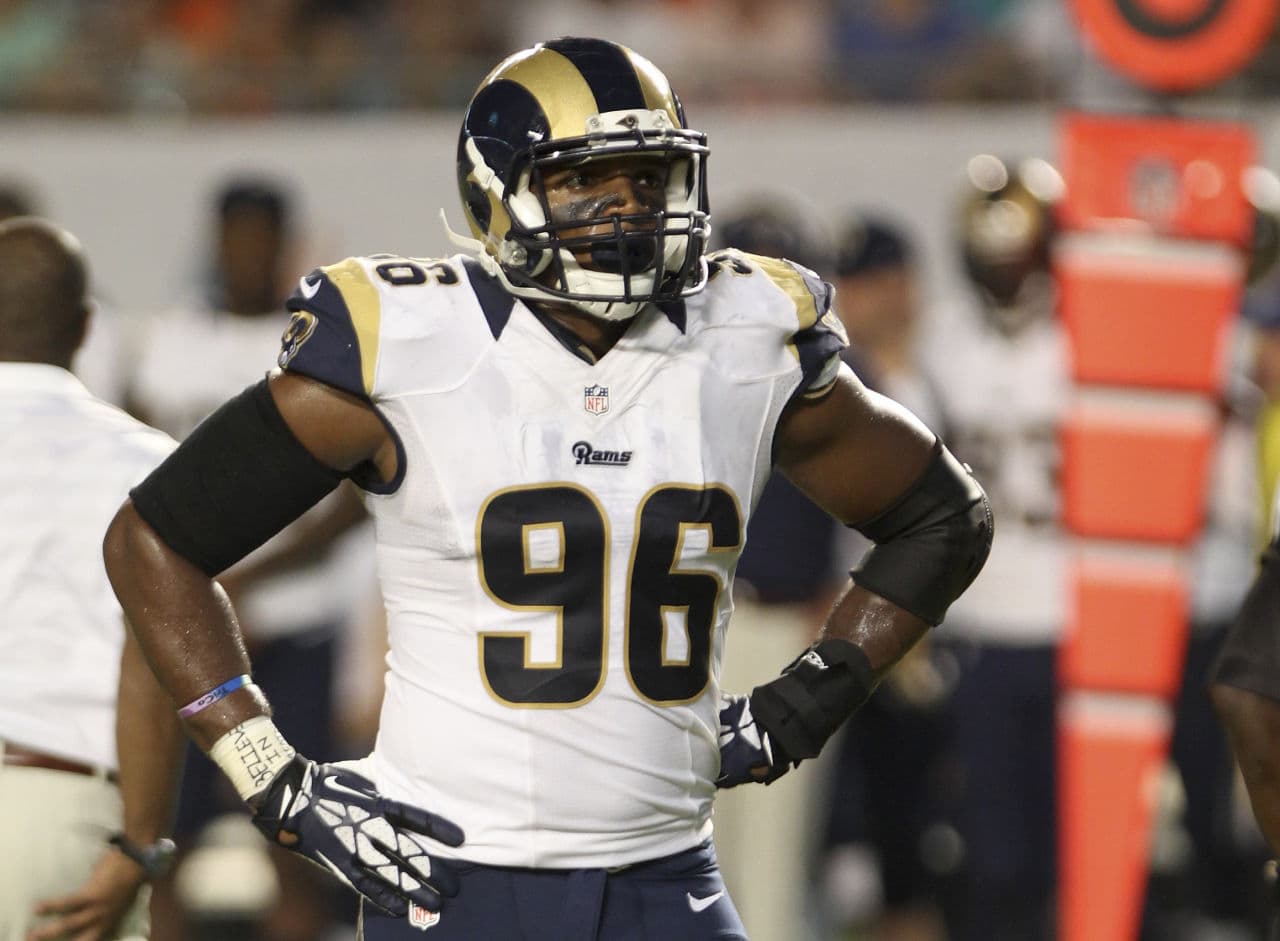Michael Sam was drafted by the Rams but released before the start of the regular season. (Marc Serota/Getty Images)