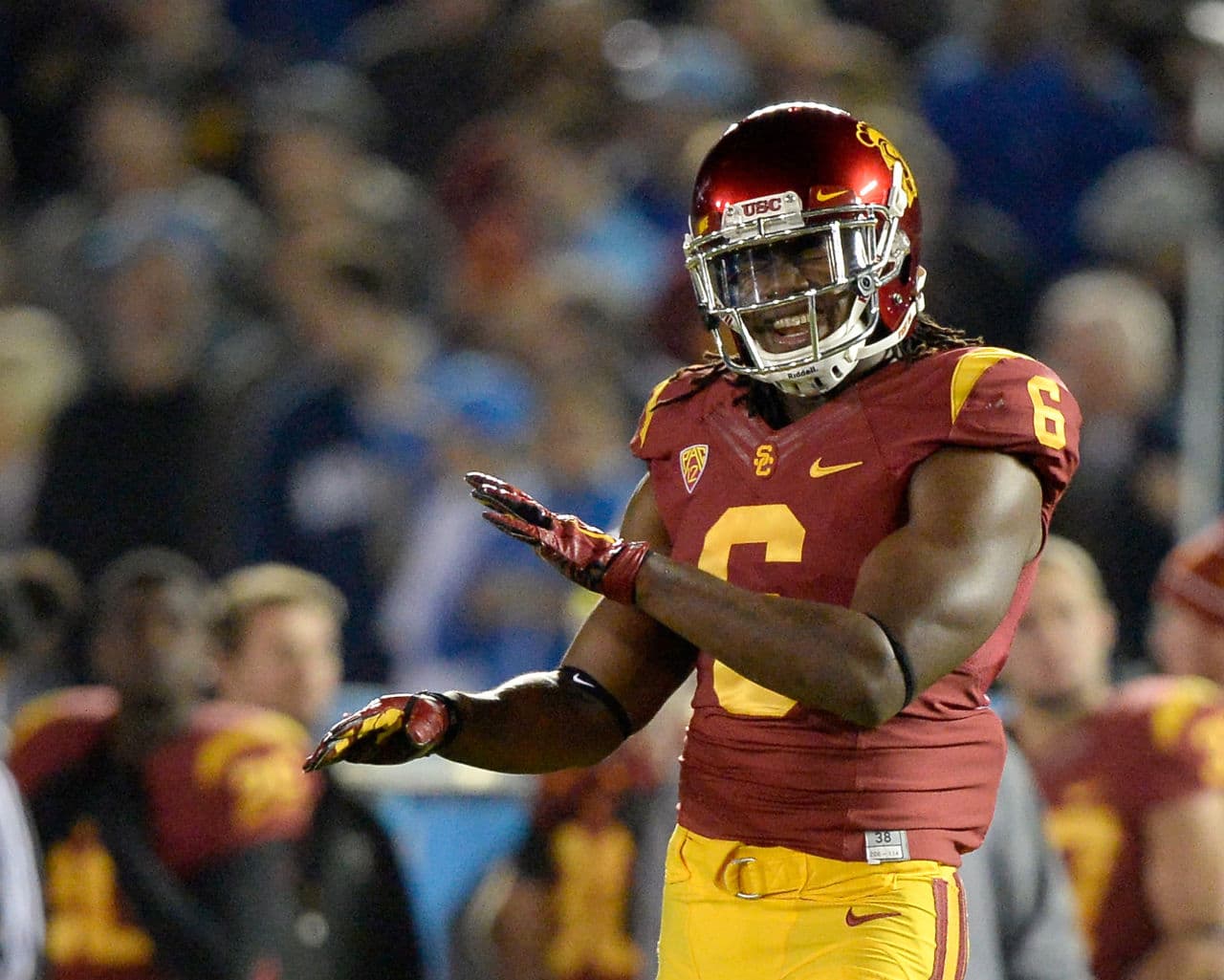 Josh Shaw's first game back after his indefinite suspension came in a 38-14 loss to rival UCLA. (Harry How/Getty Images)