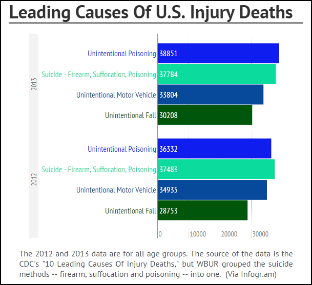 Leading causes of U.S. injury deaths