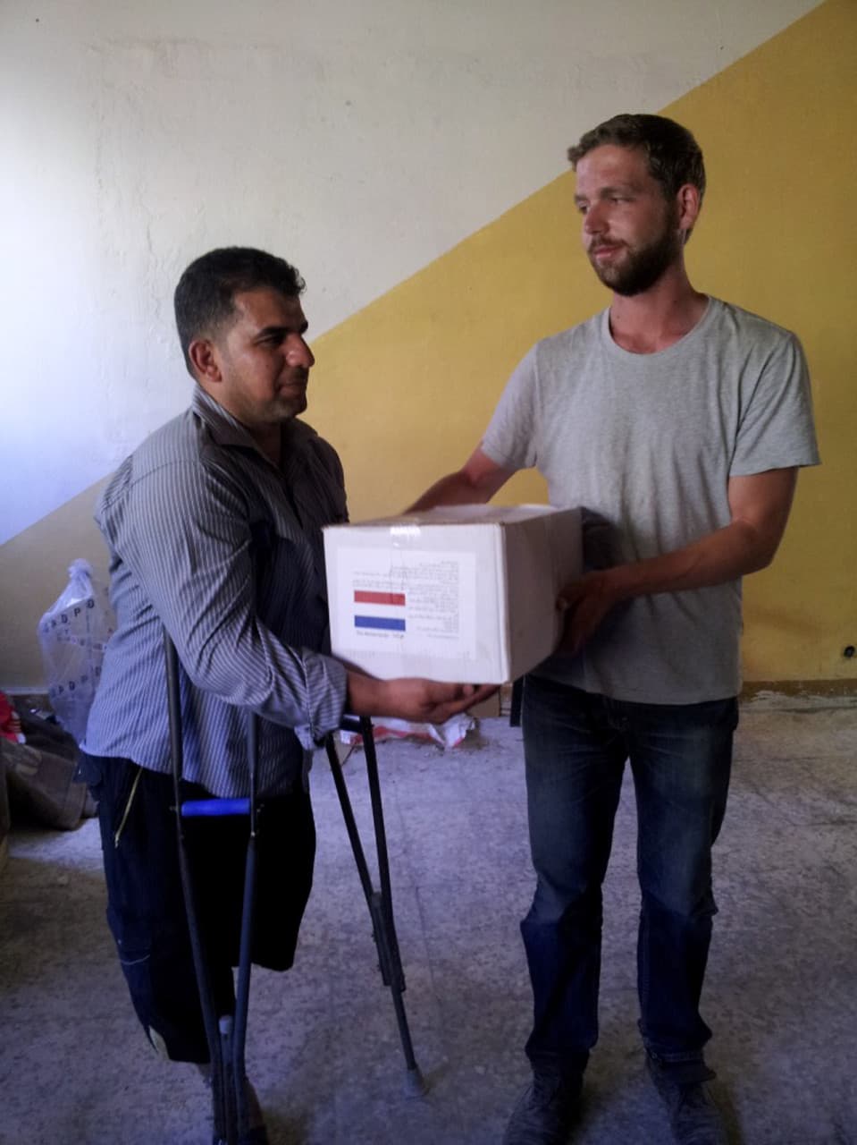 Local community leaders helped Wijbe to find the people that were most in need. Abma worked in Syria until the threat of being kidnapped made it too dangerous to continue providing aid. (Courtesy of Wijbe Abma)