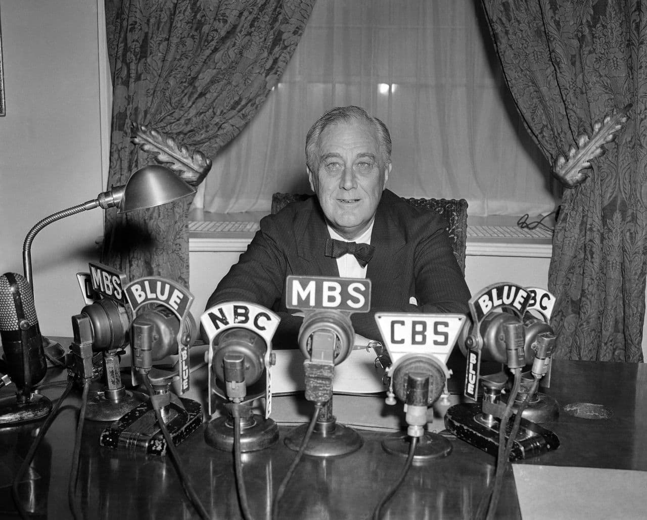 FDR probably didn’t suffer from polio -- the disease he has long been associated with. Instead, many researchers think the evidence points to a different cause of FDR’s paralysis -- a rarer disease called Guillain-Barre syndrome. Here he is in 1943. (George R. Skadding/AP)