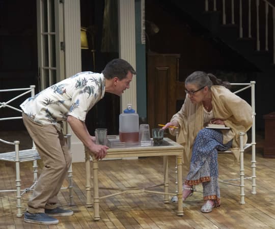John Kooi and Nancy Carroll in Michael Hammond's "Uncle Jack." (Kalman Zabarsky/Boston Playwrights' Theatre)