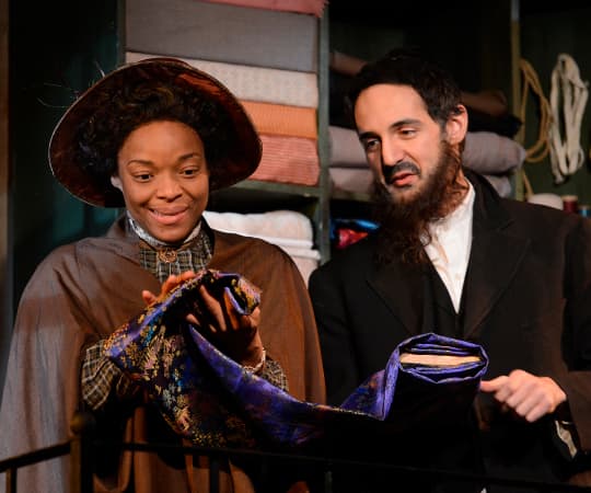 Lindsey McWhorter, "Esther." and Nael Nacer, "Mr. Marks," in "Intimate Apparel." (Glenn Perry)