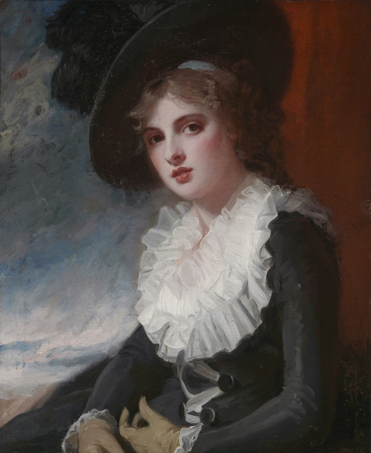 Portrait of Emma Hart, later Lady Hamilton George Romney (English, 1734–1802). Oil on canvas. Promised gift of the heirs of Bettina Looram de Rothschild. (Courtesy Museum of Fine Arts, Boston)
