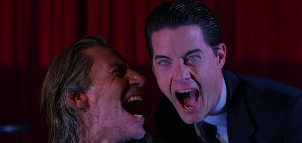 Frank Silva as Bob and Kyle MacLachlan as Agent Cooper in &quot;Twin Peaks.&quot; (Courtesy)