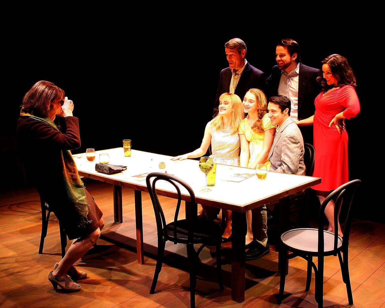 Shelley Brown, Peter Brown, Ashley Risten, Arianna Reith, Devon Scalisi, Johnny Quinones and Becca A. Lewis "The Big Meal." (Richard Hall/Silverline Images)