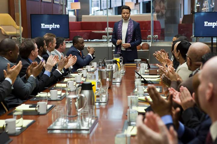 In the new Fox drama "Empire," Terrence Howard (center) plays Lucious Lyon, the CEO of Empire Entertainment. (Courtesy Fox Broadcasting Corporation)