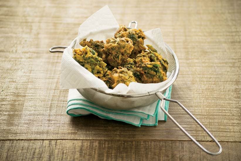 Shown above is spinach pakoras, which is a veggie dish that shows the street food side of things. (Brave News Pictures and Gregg Lowe)