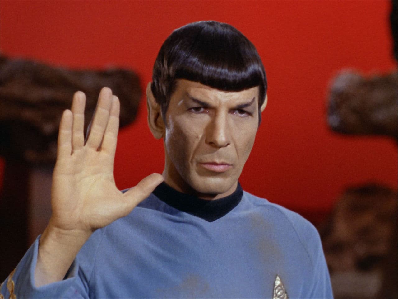 The Vulcan salute "live long and prosper" was Mr. Spock's most famous phrase.