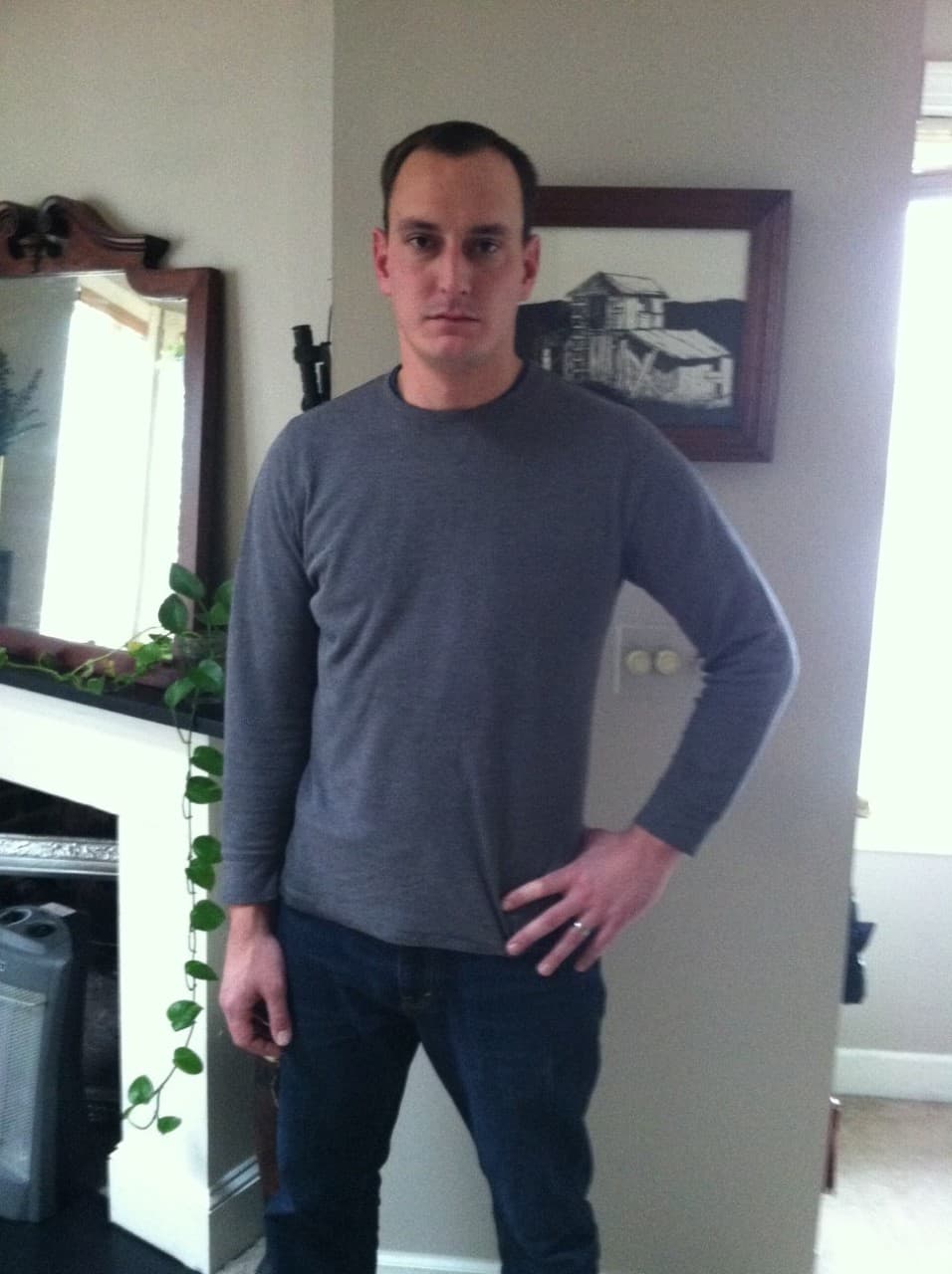 Former Fort Drum soldier Stephen Carlson in his home in Washington, D.C. (Julia Botero WRVO)