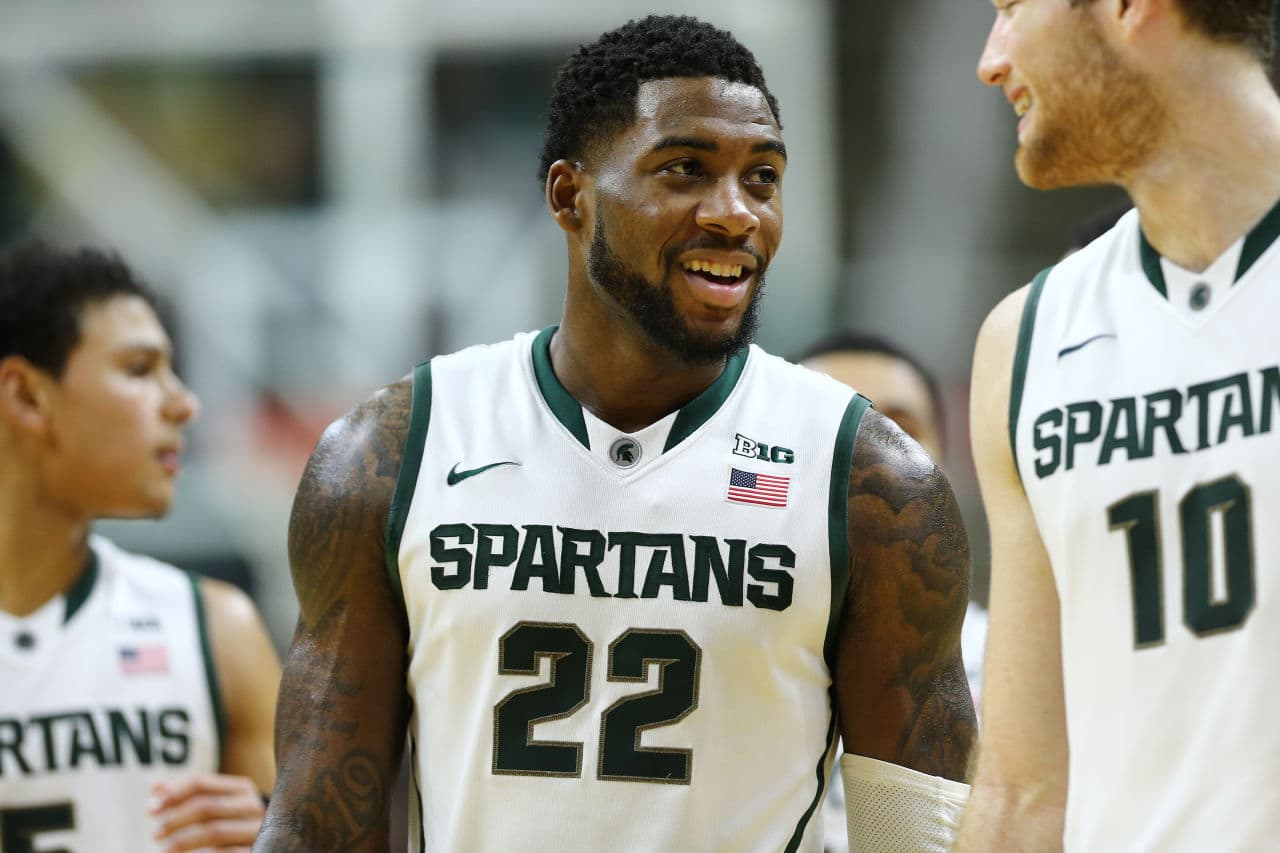 Michigan State's Branden Dawson lives with his son on campus. (Rey Del Rio/Getty Images)