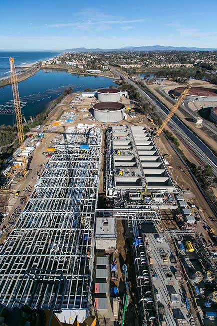 Carlsbad Desalination Plant construction, as of January 2015. (San Diego County Water Authority)