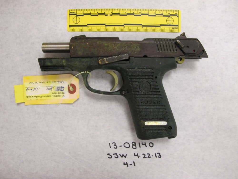Stephen Silva said during testimony Tuesday that he loaned Dzhokhar Tsarnaev a P95 Ruger pistol in February 2013. Authorities say the P95 Ruger was the gun used to kill MIT police officer Sean Collier. (Department of Justice)