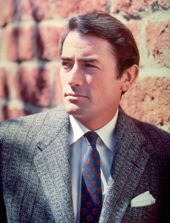 Actor Gregory Peck shown in 1955 on the set of the film, "The Man in the Gray Flannel Suit." (AP Photo)