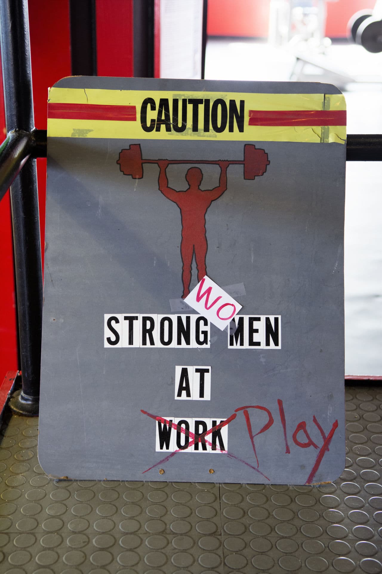 A sign at Total Power Fitness in Everett, Mass. (Courtesy of Liane Brandon)