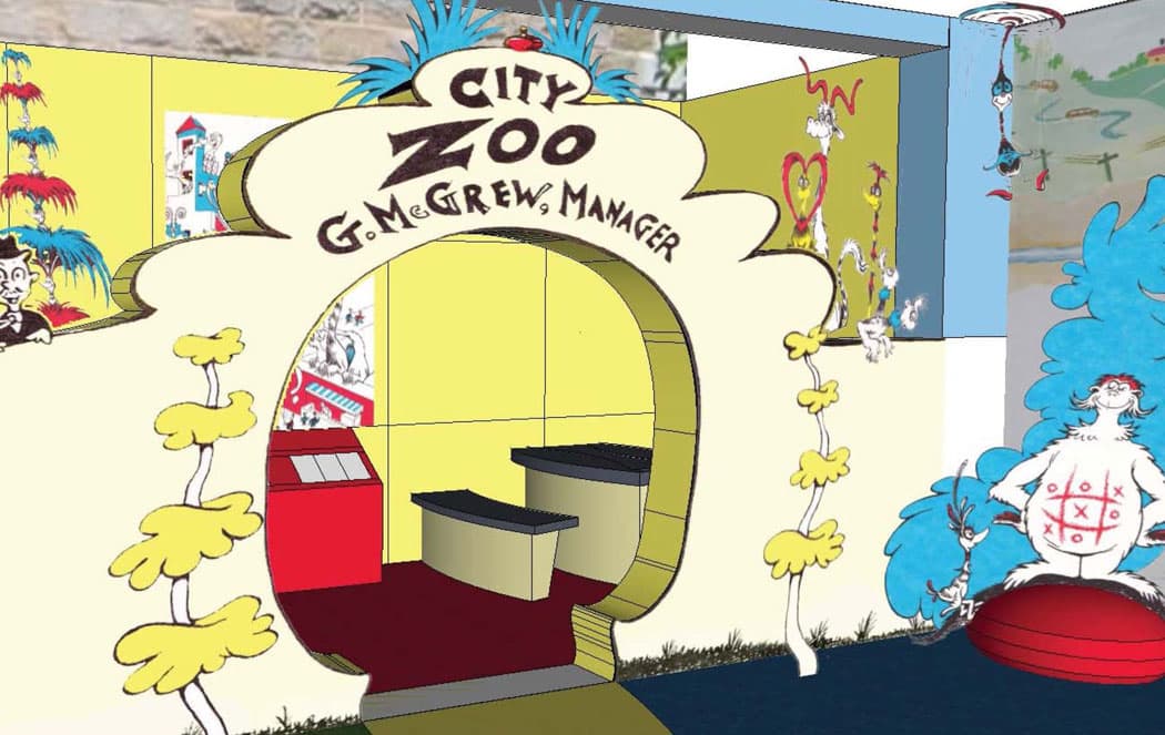 Conceptual design for the Amazing World of Dr. Seuss Museum's "City Zoo Interactive Display." (Springfield Museums)