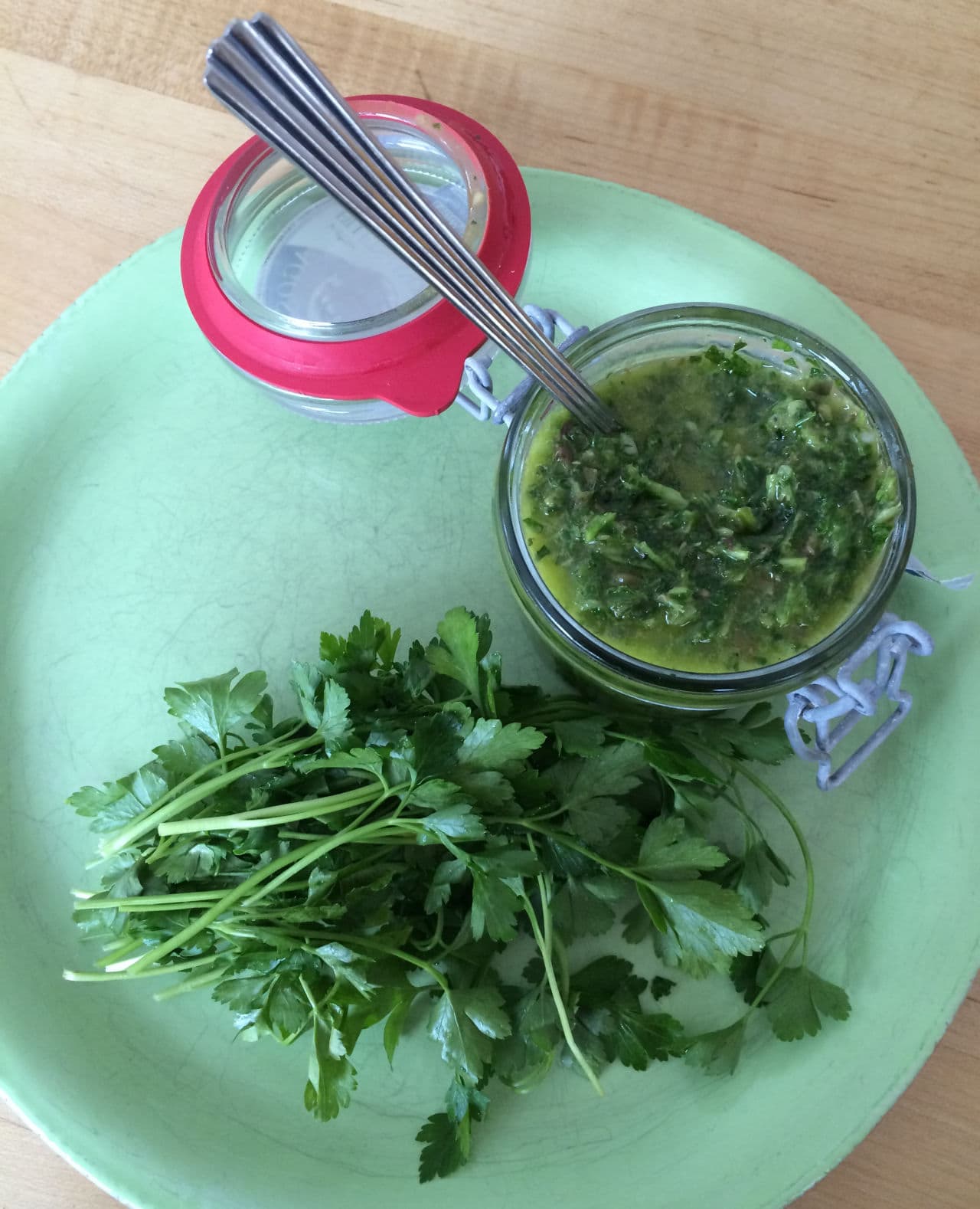 Kathy Gunst's chimichurri can be served with grilled vegetables or fish, or used as a marinade. (Kathy Gunst)
