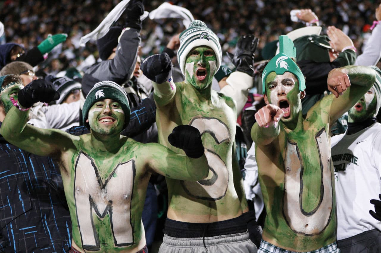 Michigan State basketball fans threw bagels after their team earned a Final Four berth. East Lansing police still don't know why the bagels were thrown. (Joe Robbins/Getty Images)
