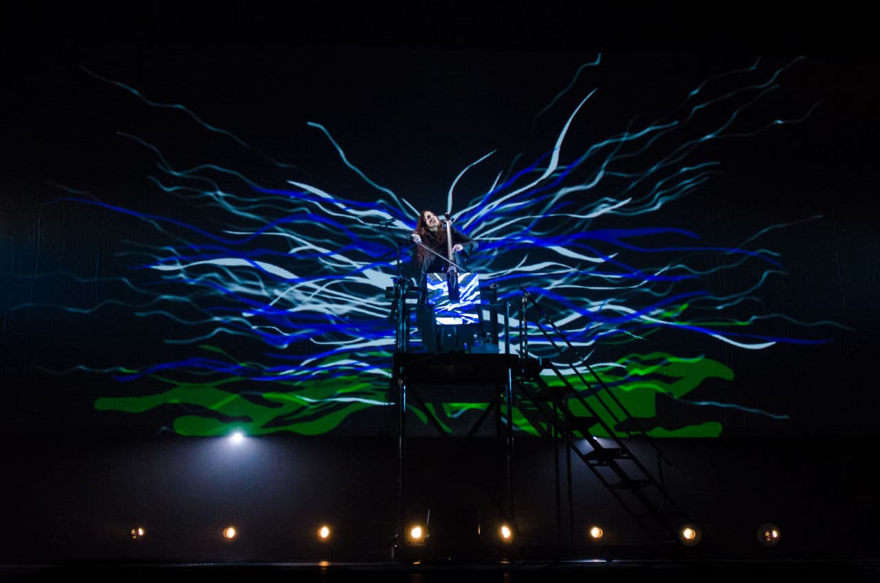 Maya Beiser plays an electric cello enhanced with LED lights. (Jill Steinberg)
