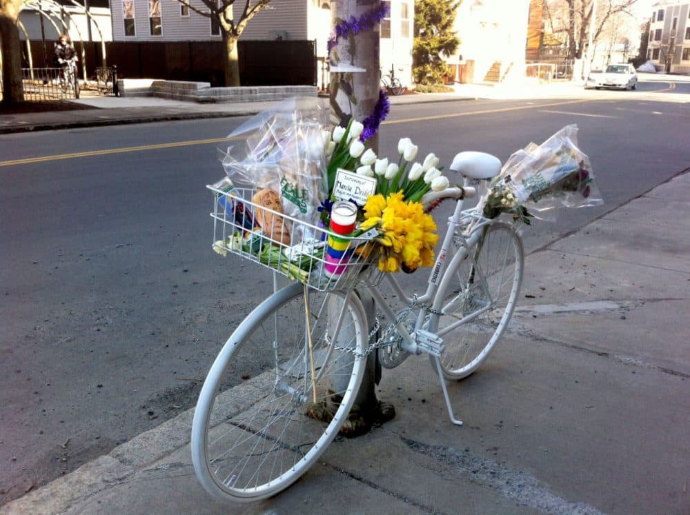 No destination, no text, no drink, writes Shane Snowdon, is worth knowing you've killed another human being.  Image: A "ghost bike" is placed in memory of Marcia Deihl, who was killed in a crash in Cambridge, Mass., on March 11, 2015. (Rachel Zimmerman/WBUR)