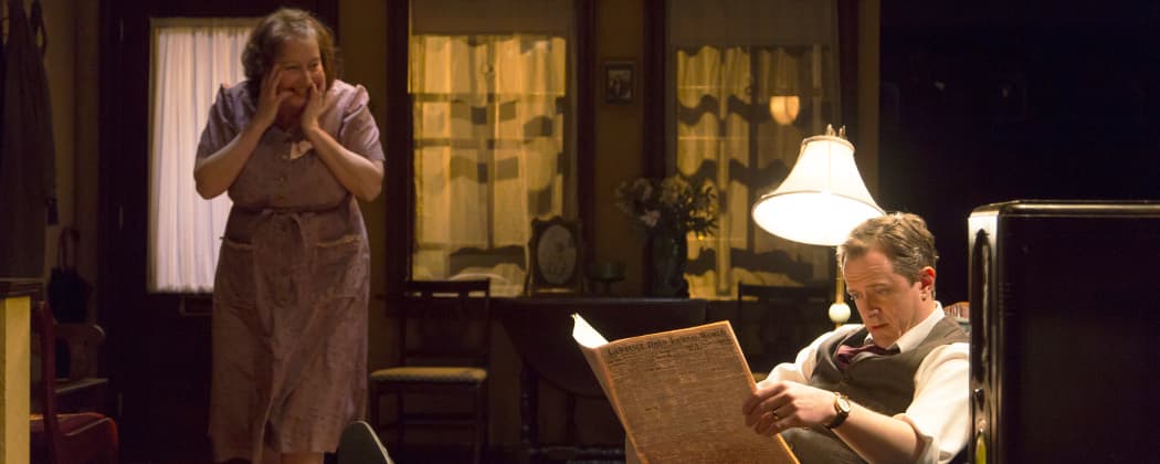 Adrianne Krstansky as Lola and Derek Hasenstab as Doc in the Huntington Theatre Company’s production of "Come Back, Little Sheba." (T. Charles Erickson)