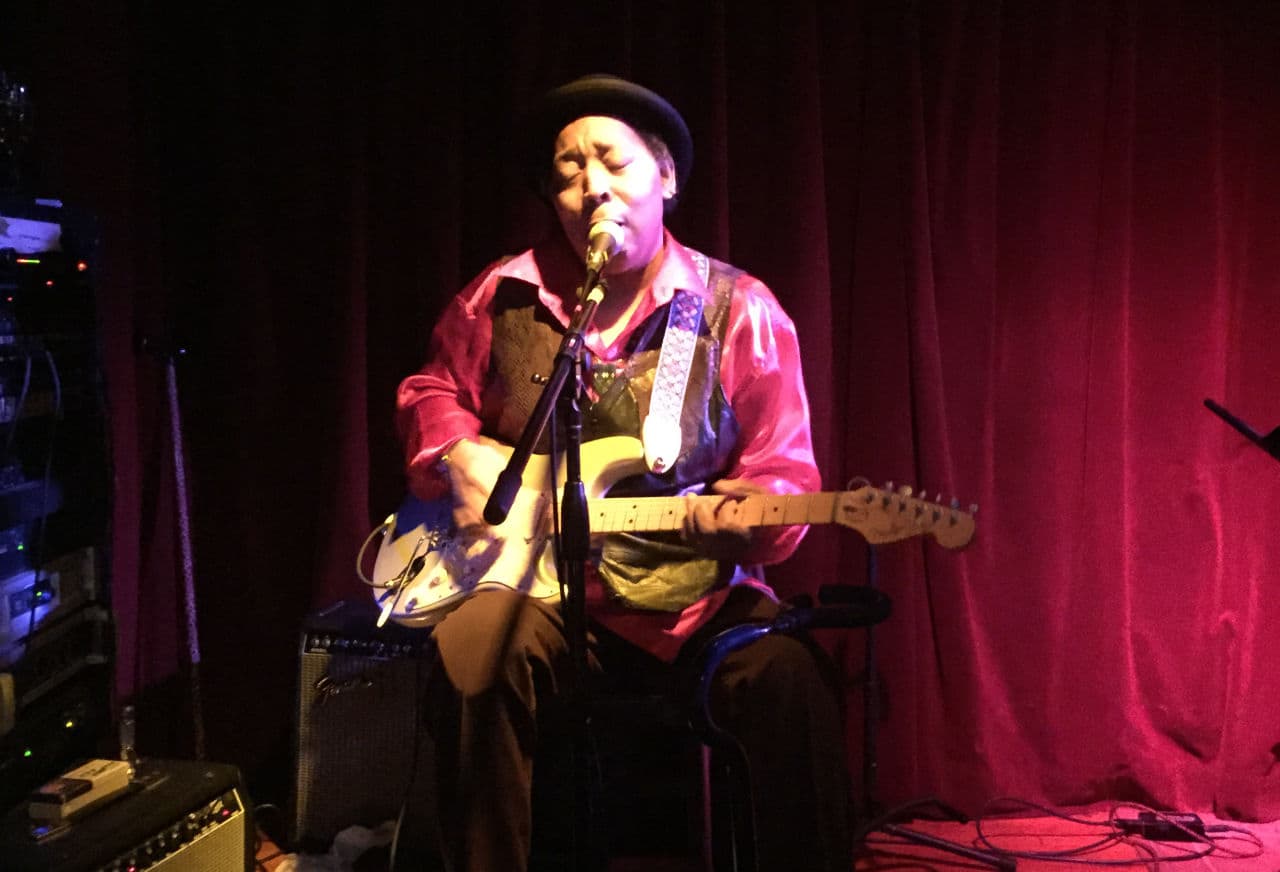 Michael Powers is a blues guitarist and singer in New York City. (Jeremy Hobson)