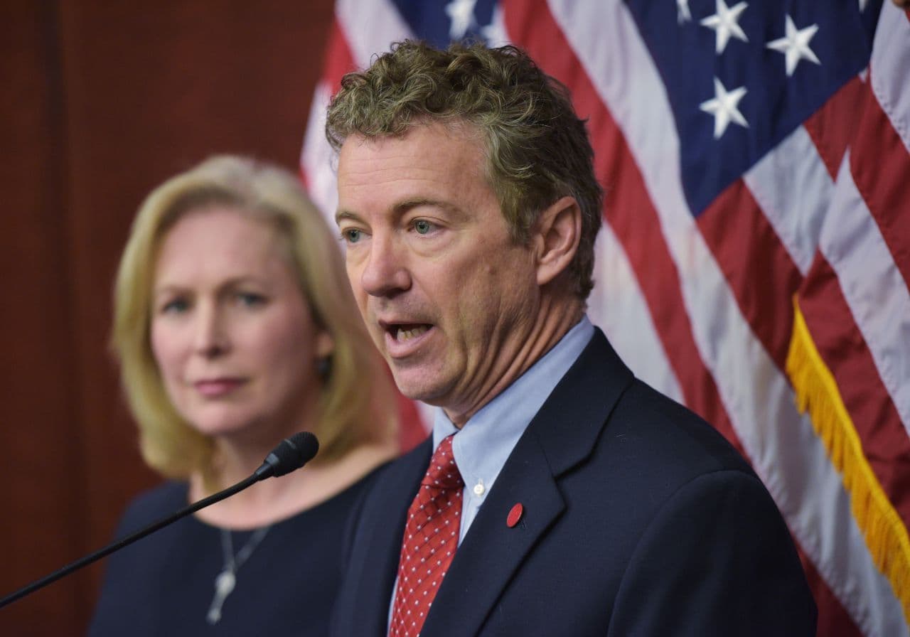 Senator Rand Paul, R-KY, fully declared his campaign for the Republican presidential nomination today. Here speaks during a press conference on March 10, 2014 in Washington, DC. (Mandel Ngan/AFP/Getty Images)