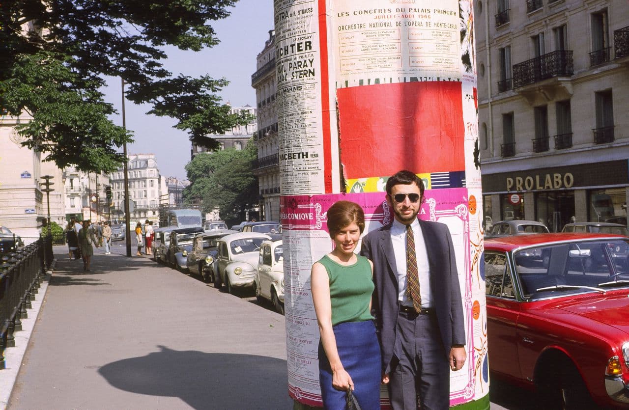 The author and her husband, Jon, pictured in France in the 1960s. (Courtesy)