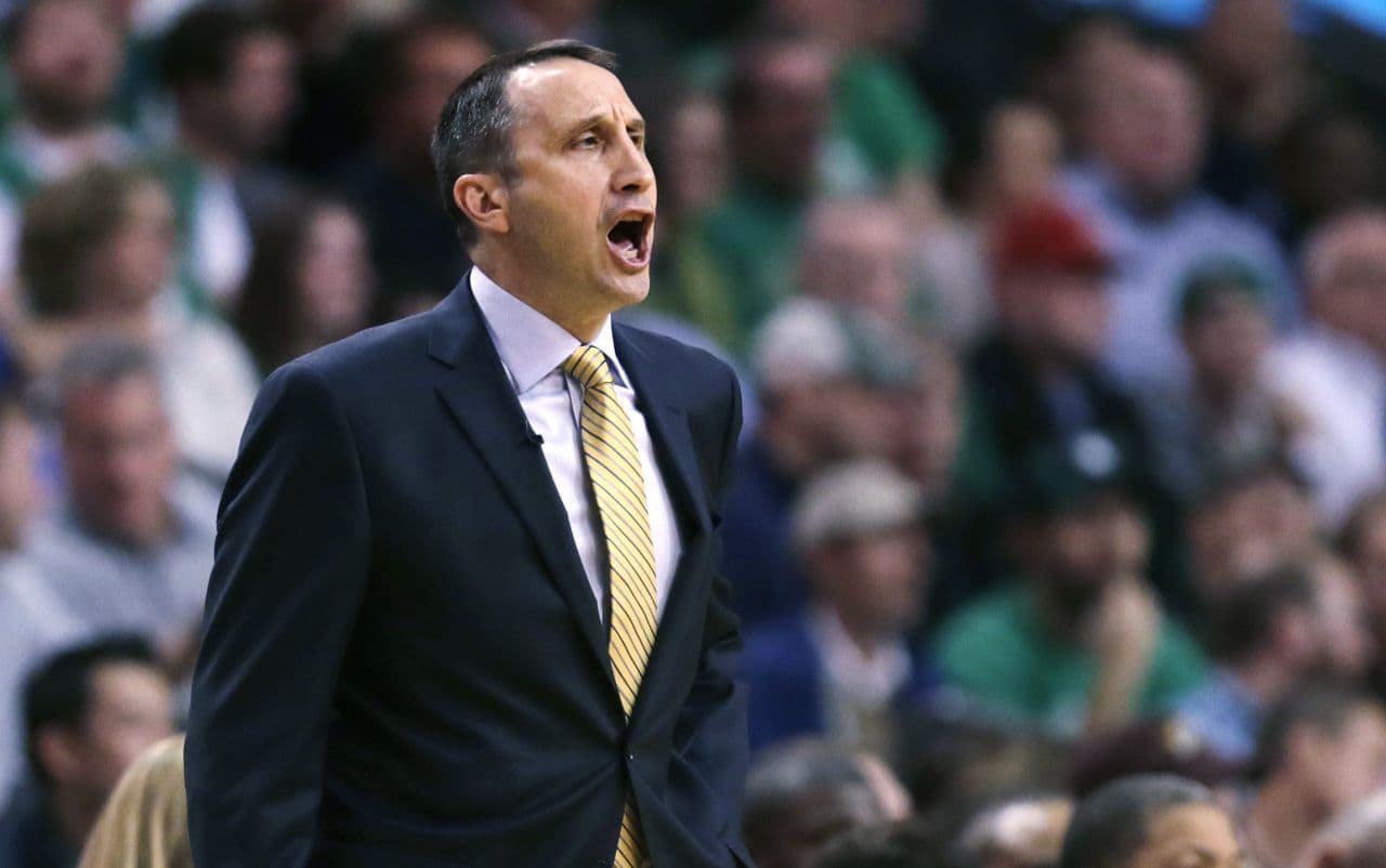 David Blatt had to travel far from his hometown of Framingham to climb the coaching ranks, but now the first-year Cleveland Cavaliers head coach is back in Boston leading his team past the Celtics. (Charles Krupa/AP)