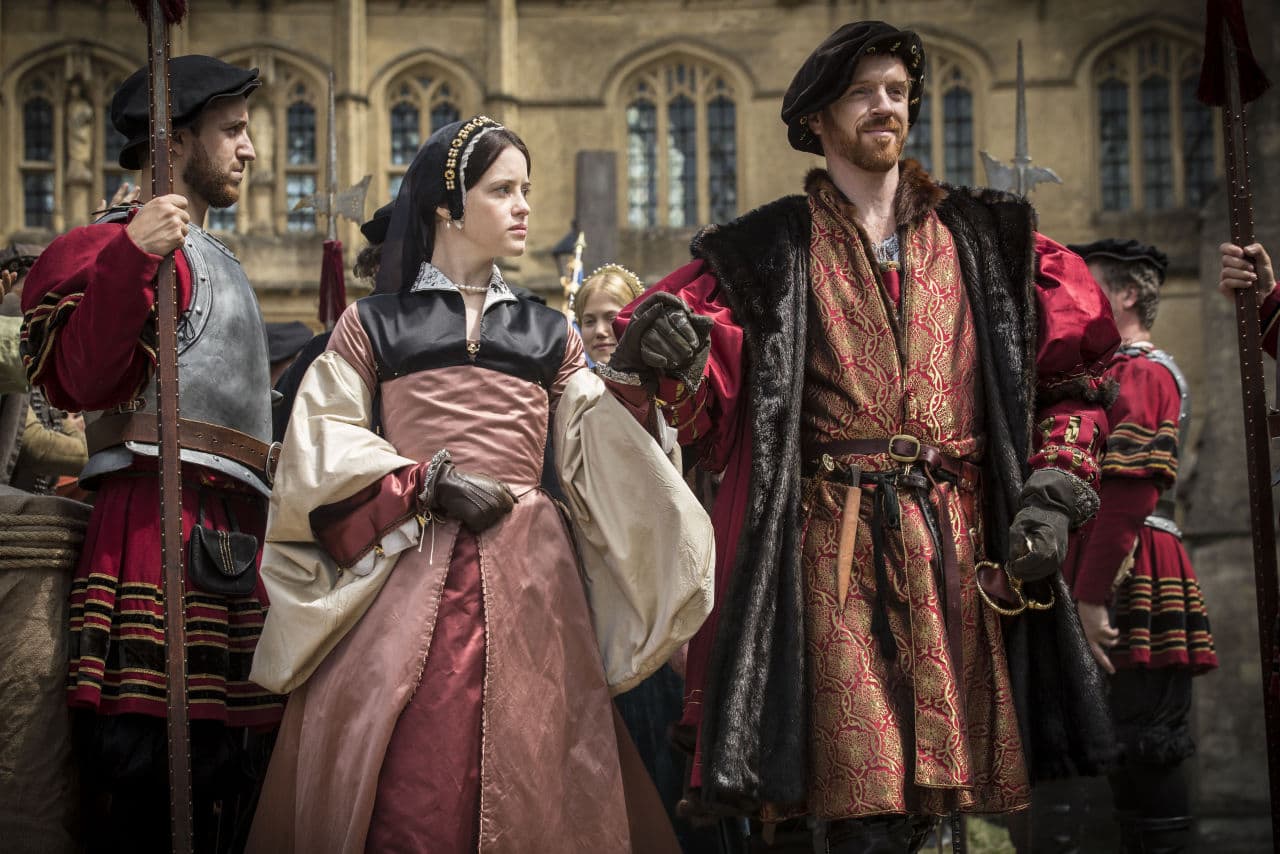 Cliare Foy as Anne Boleyn and Damian Lewis as Henry VIII in "Wolf Hall." (Giles Keyte/Playground & Company Pictures/"Masterpiece"/BBC