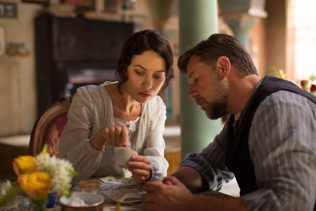 Olga Kurylenko as Ayshe and Russell Crowe as Joshua Connor in the drama "The Water Diviner." (Warner Bros. Pictures)
