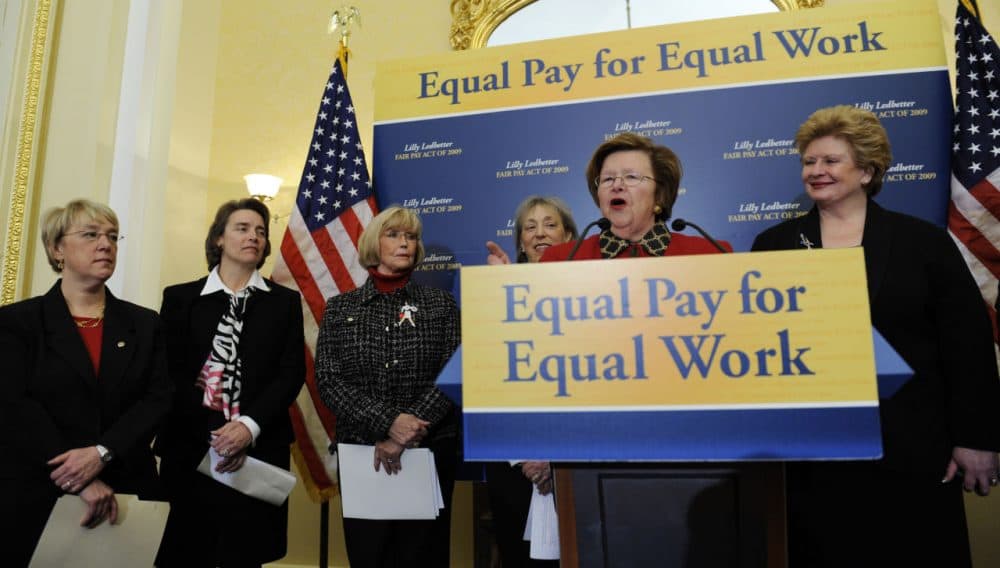 Sen. Barbara Mikulski, D-Md. speaks during a news conference on Capitol Hill in 2009, in favor of the &quot;Lilly Ledbetter Fair Pay Act.&quot; (Susan Walsh/AP)