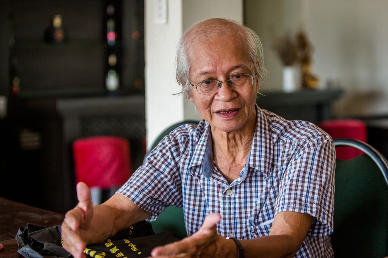 Nguyen Huu Thai was a former operative for the Viet Cong, served in the South Vietnamese military, and was an anti-war activist. He thinks of April 30, 1975, as "a day of peace, independence and reunification for Vietnam." (Quinn Ryan Mattingly for WBUR)